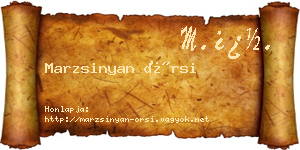 Marzsinyan Örsi névjegykártya